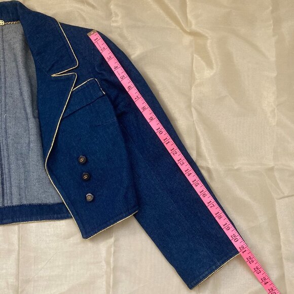 Blue Demin Blazer Pencil Skirt Suit - Picture 11 of 15